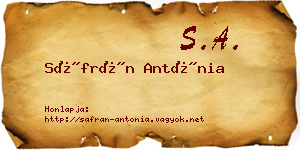 Sáfrán Antónia névjegykártya